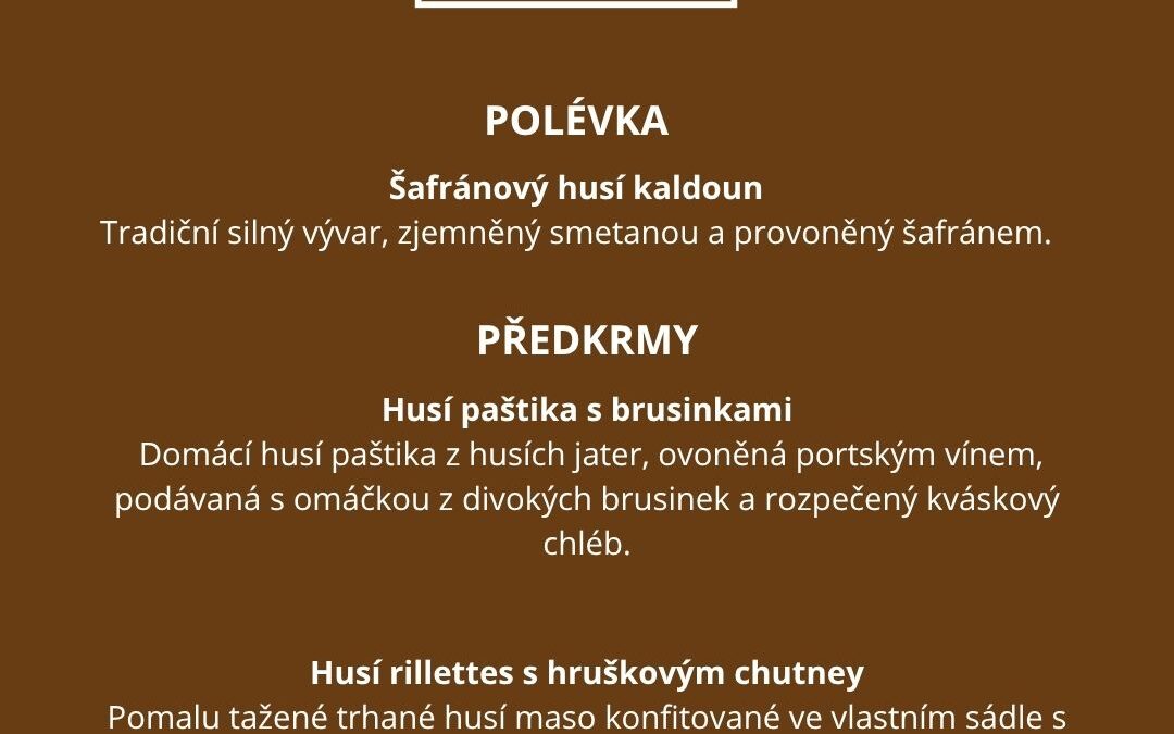 Svatomartinské menu 6. – 8. 11. 2026